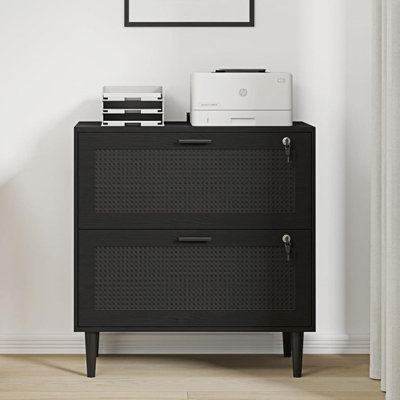 Rattan Wood Lateral Filing Cabinet