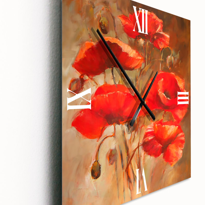 Horloge murale Blossoming Poppies VI, Grand