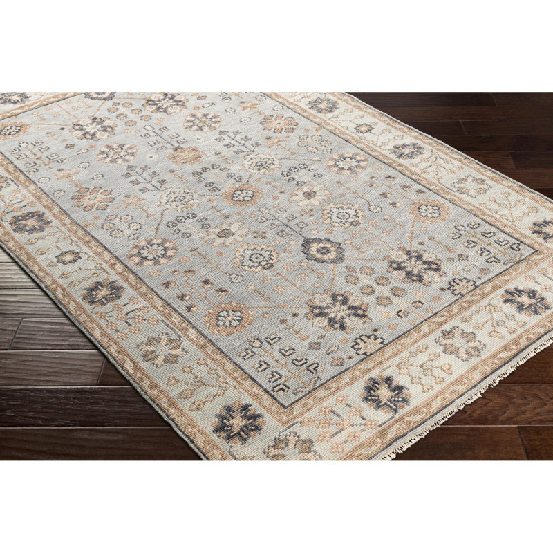 Palais Hand Knotted Wool Moroccan Area Rug in Blue