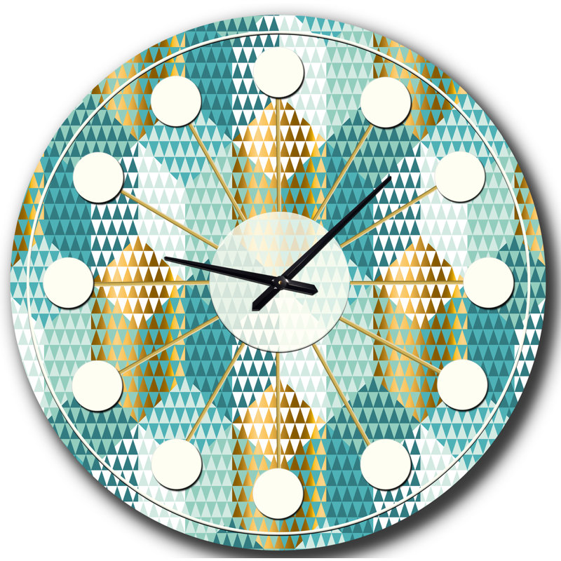 Horloge murale rétro Mid-Century, Grand, Bleu