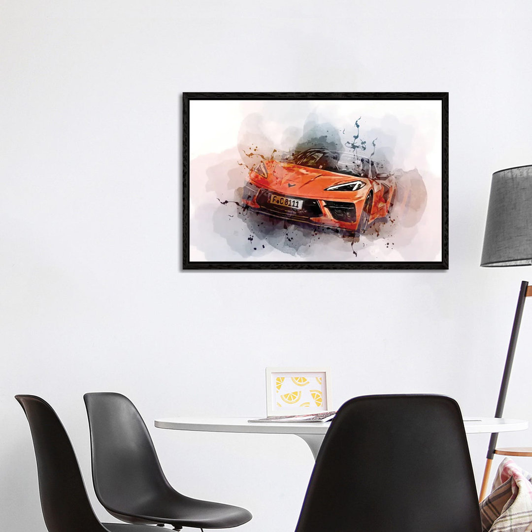 Chevrolet Corvette Convertible Road 2022 von Sissy Angelastro - Galerie-umwickelte Leinwand Giclée auf Leinwand