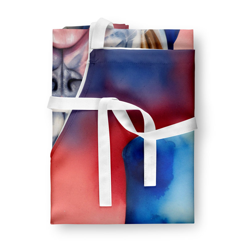 Patriotic American Apron, Brown English Bulldog