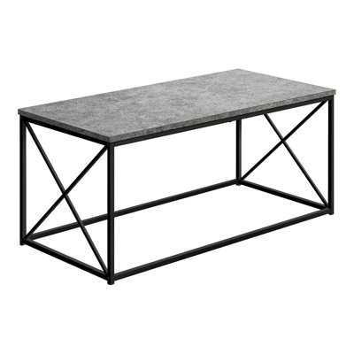 Coffee Table, Accent, Cocktail, Rectangular, Living Room, 40"L, Grey Laminate Metal, Contemporary, Modern