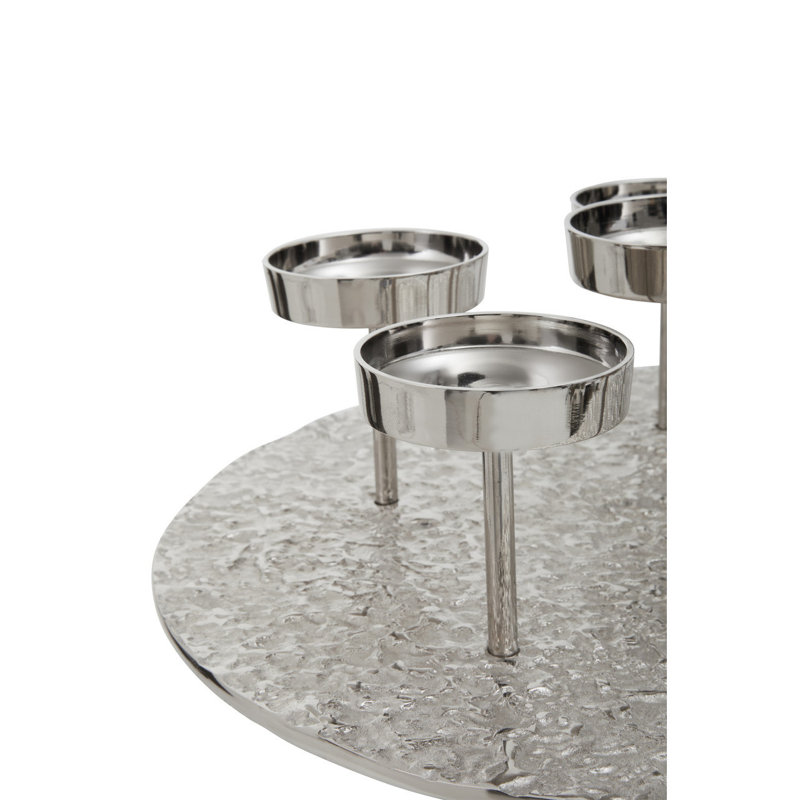 Beric Metal Tabletop Tealight Holder, Silver