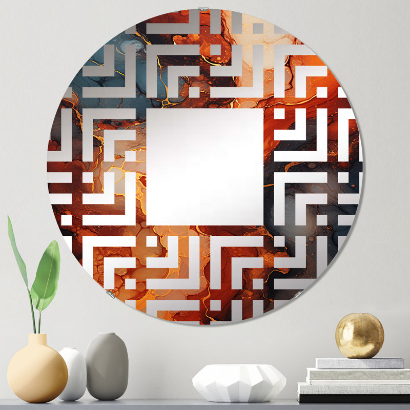 Miroir décoratif Fiery Flame I - Maze en fusion MIR107777 C, 23,6 po x 23,6 po