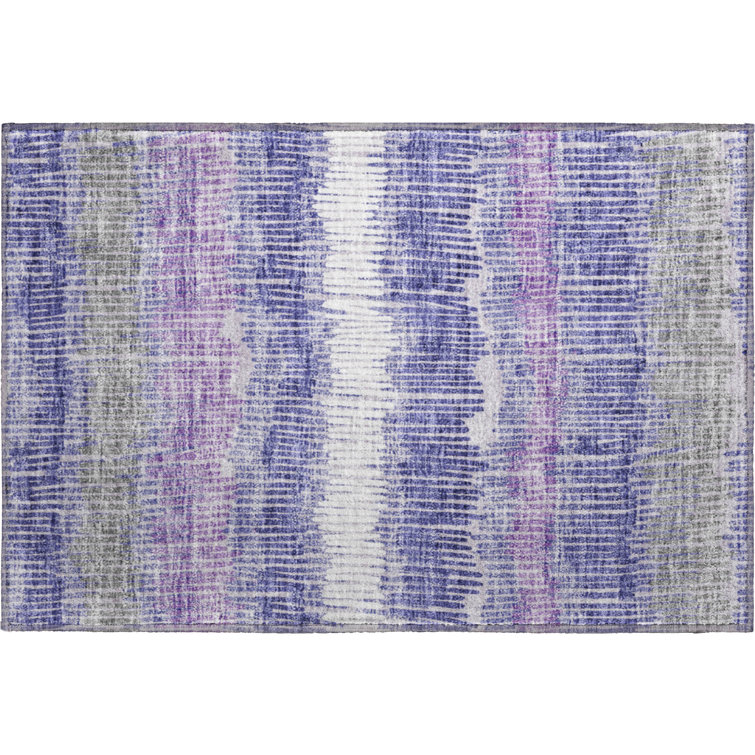 Premium Machine Washable Prisco Purple Rug