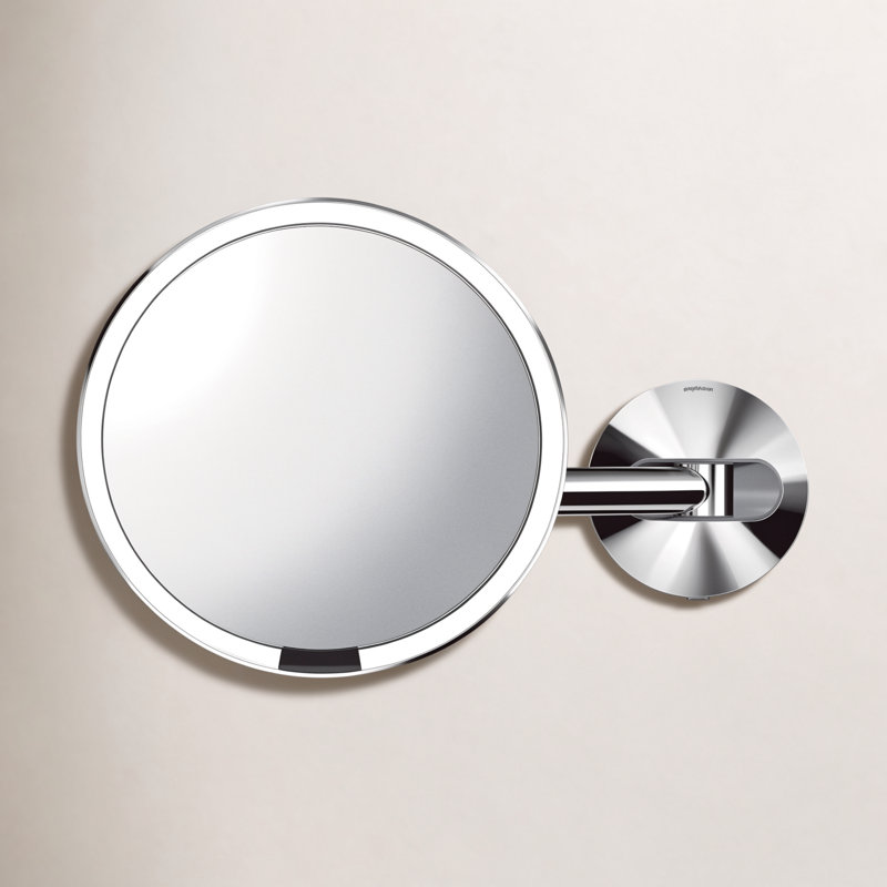 Simplehuman 8-inch Wall Mount Hard-Wired Sensor Mirror, Polished Stainless Steel, Polished Nickel