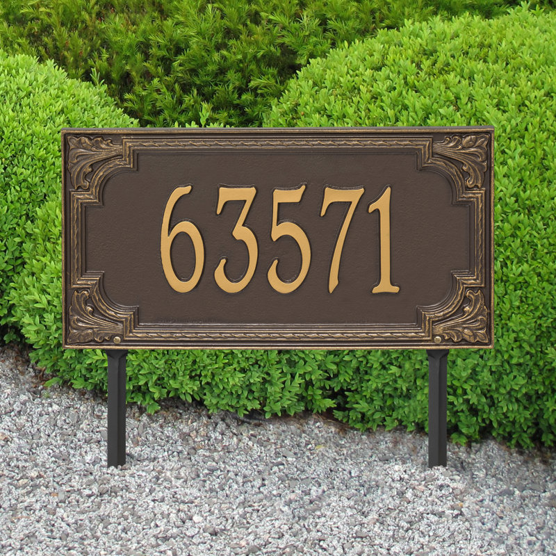 Plaque d'adresse sur 1 ligne Signature Series, Or, Oui, Bronze