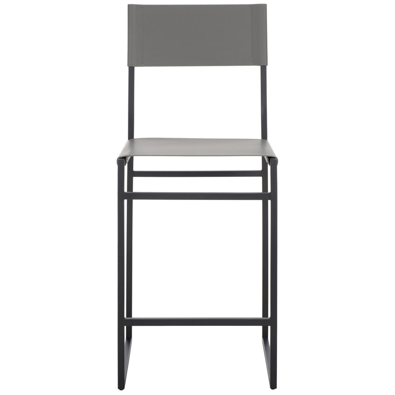 Fairbanks Counter Stool with Metal Frame, Gray, Counter Stool (26" Seat Height)