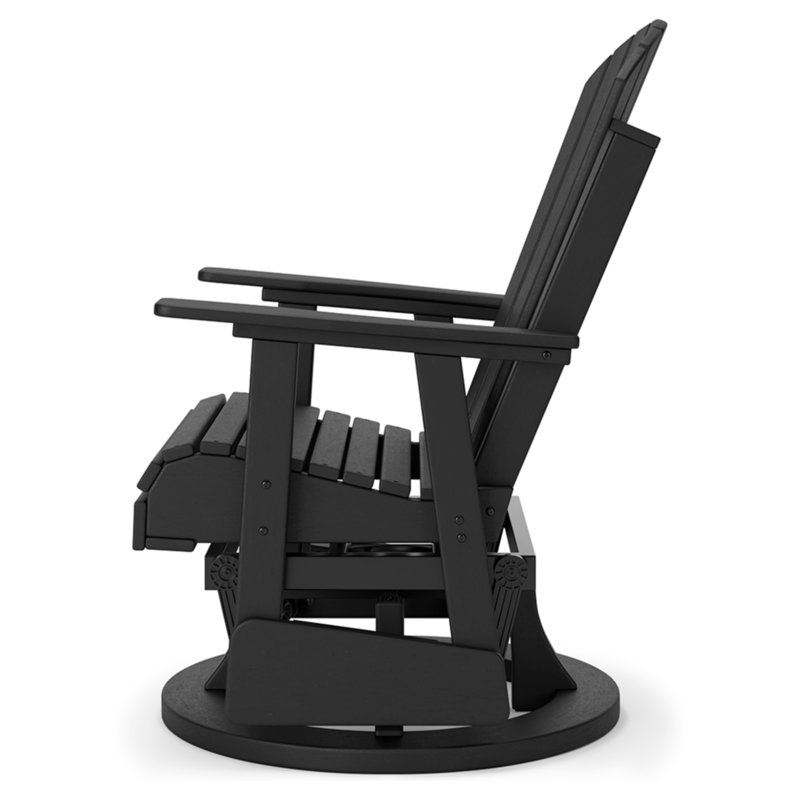 Lynbrook High - Density Polyethylene (HDPE) Gliding Adirondack Chair, Black
