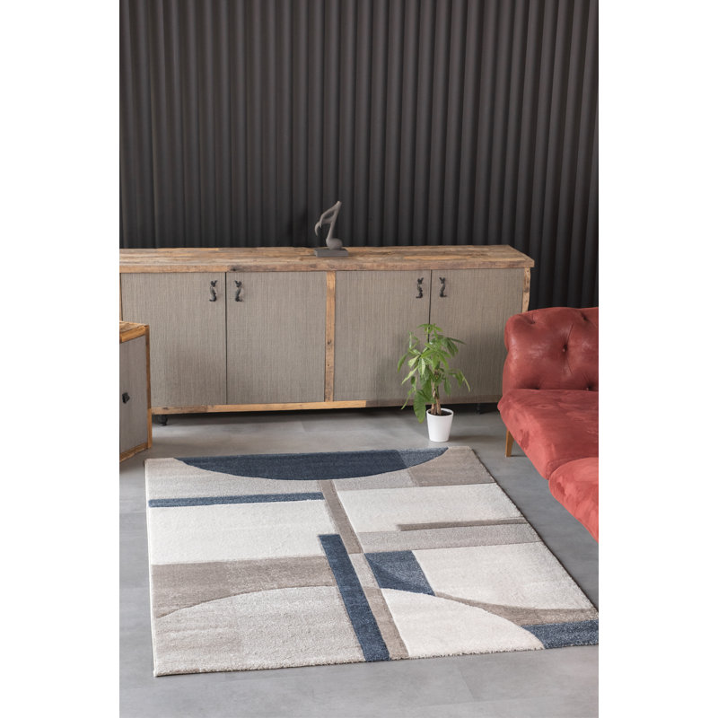 Amorra Geometric Machine Made Indoor / Outdoor Area Rug, Rectangle 3'3" x 4'11"