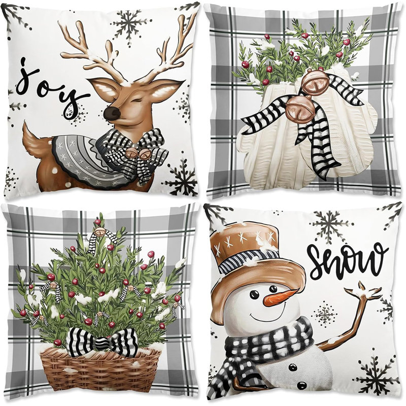 White Grey Square Cushion
