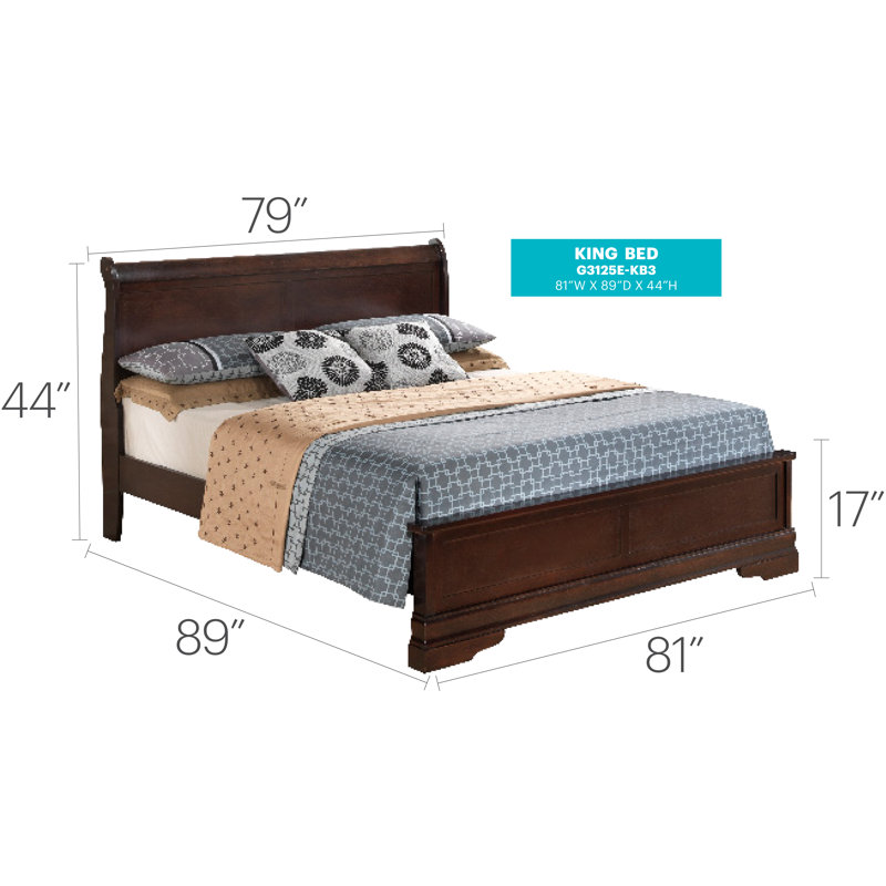 Louis Phillipe Standard Bed, King, Cappuccino