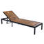 Fauteuil inclinable d'extérieur avec méridienne d'extérieur avec dossier réglable pour patio, bord de piscine ou plage, noir-112109835