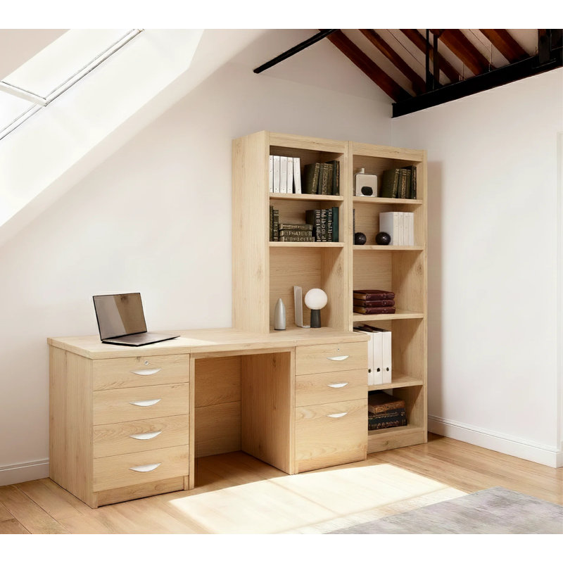 Walshaw Solid Wood Writing Desk, Classic Oak