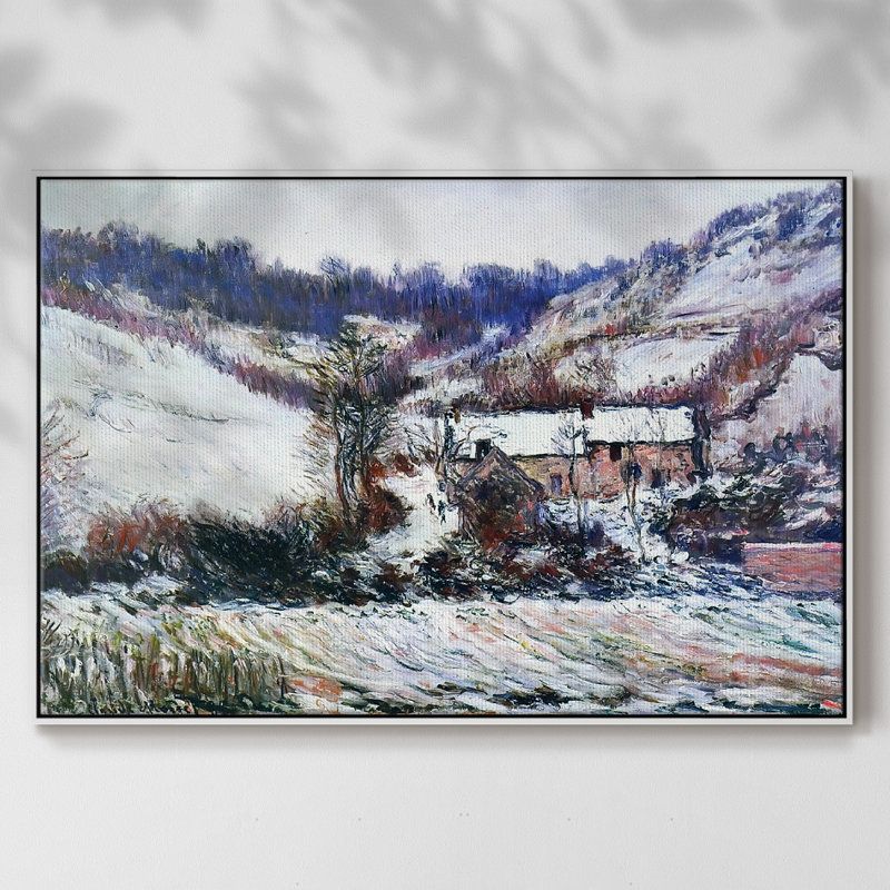 «Snow Effect At Falaise», 1886, reproduction d'art sur toile, H 17 po x l 25 po x P 2 po, Blanc