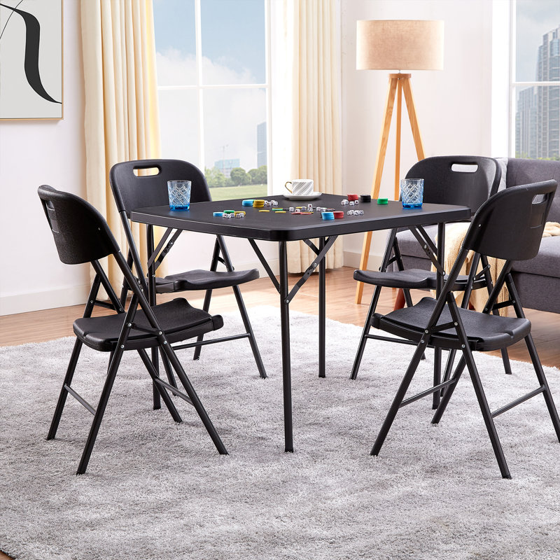 Table pliante portative 34,65 po avec 4 chaises