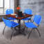 Table de salle de repos carrée Nicklo, chaises empilables 4 M-32668255-32668260-132626868