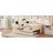 Full Size Upholstered Platform Bed With Storage Shelves, Desk, Charging Station And Trundle, Beige