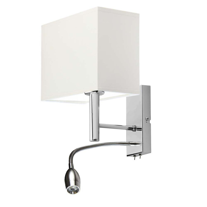 Audreauna Wall Sconce, White, Chrome
