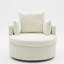 Fauteuil demi-tonneau rond pivotant surdimensionné avec repose-pieds demi-lune et double rangement-108606792