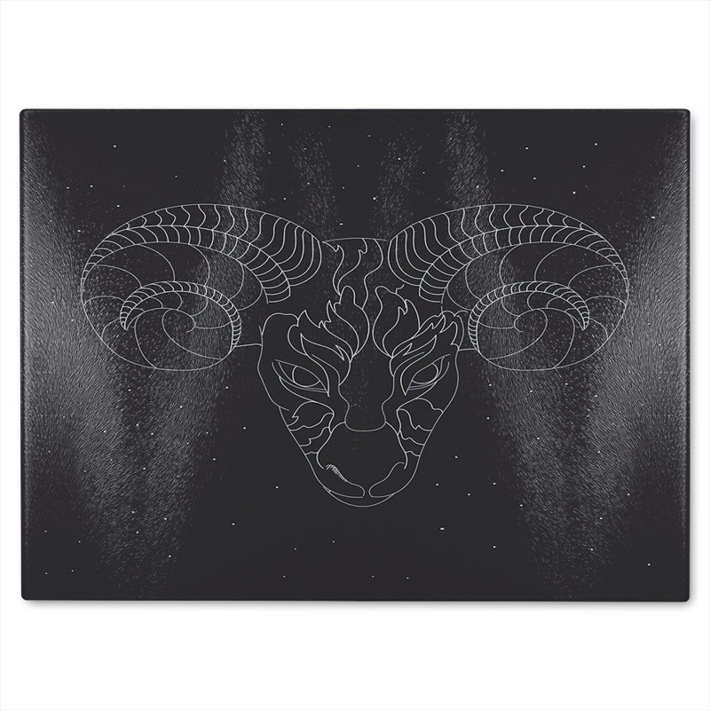 Aries Zodiac Sign Dining Glass Chopping Board