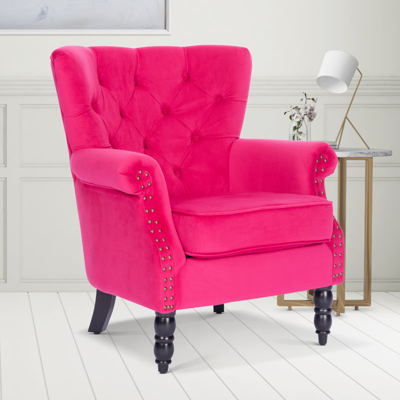 Liana Harmonsburg Accent Wingback Chair, Pink