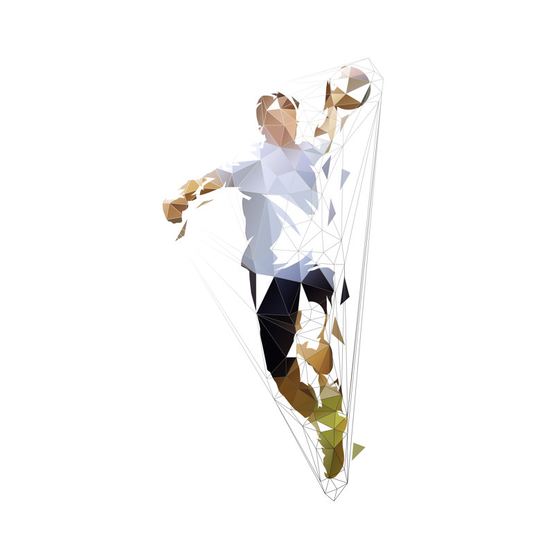 Handball Player - Wrapped Canvas Print, 30cm H x 30cm W x 3.8cm D