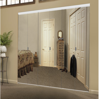 Polished Edge Solid Core MDF Interior Mirrored Bi-Fold Door