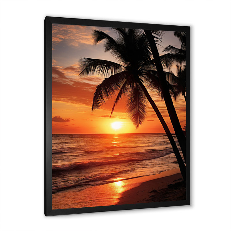 «Beach Photo Sunset Serenade II», reproduction sur toile, Cadre photo noir, L 12 po x H 20 po