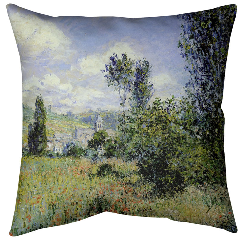 Insert de coussin Claude Monet Chemin de l'Ile Saint-Martin, 14 po x 14 po, Duvet synthétique