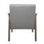Chaise d'appoint en similicuir gris de style Mid-Century de style moderne Mid-Century avec dossier et fabrication