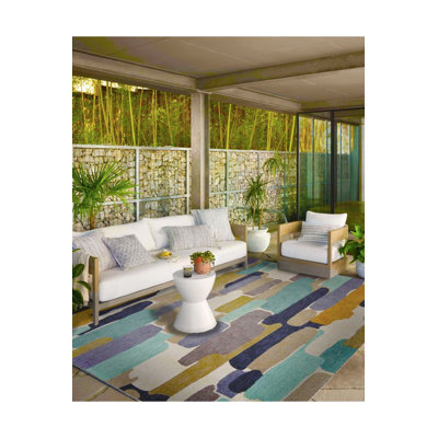 Tapis tissé à bordure avec motif tissé et bordure lavable