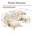 Modular Sectional U Shaped Couch With Ottoman, Premium Chenille Fabric,With 2 Throw Pillows, High-Density Foam  Tufted Cushion Backrest Design
