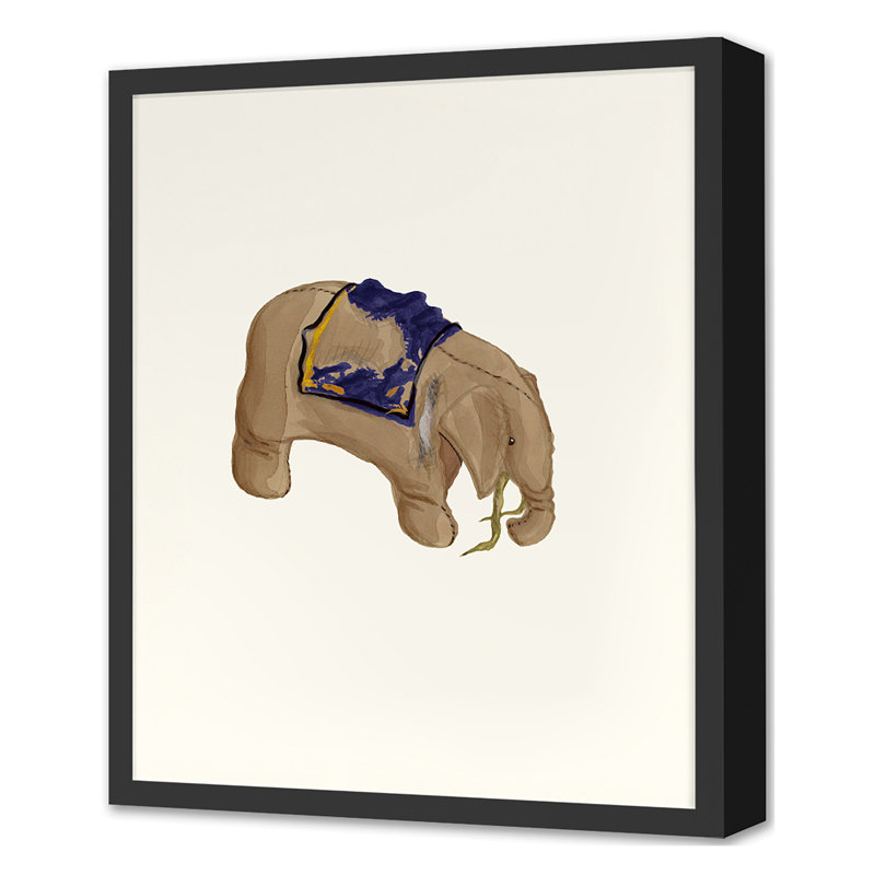 Elephant Print by Grand Archives, Black Single Picture Framed, 22'' H x 18'' W
