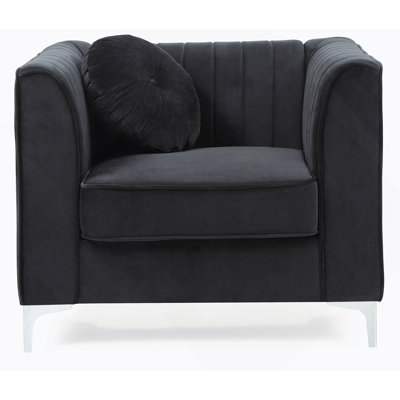 Sleek Modern Sloped Armchair In Black