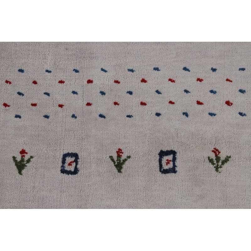 Tapis oriental argenté gris Gabbeh 8 x 10