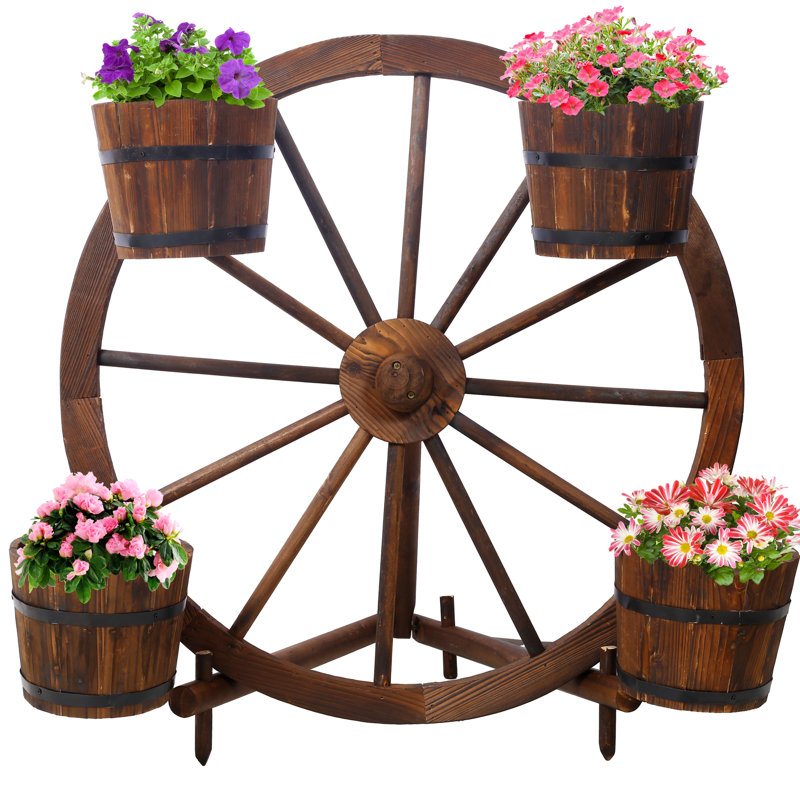 Boîte à fleurs rustique en bois de sapin pour l'intérieur et l'extérieur
