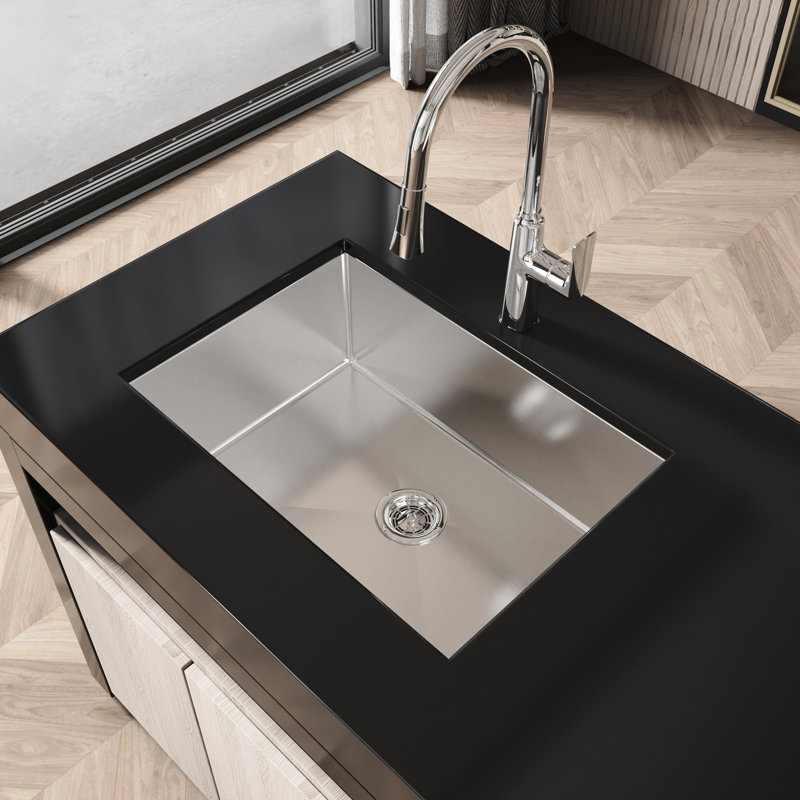 27" X 19" Undermount Single Bowl Kitchen Sink - Stainless Steel With Condensation Coating And Silent Drainage Modern Multifunctional Workstation Faster Extra Durability