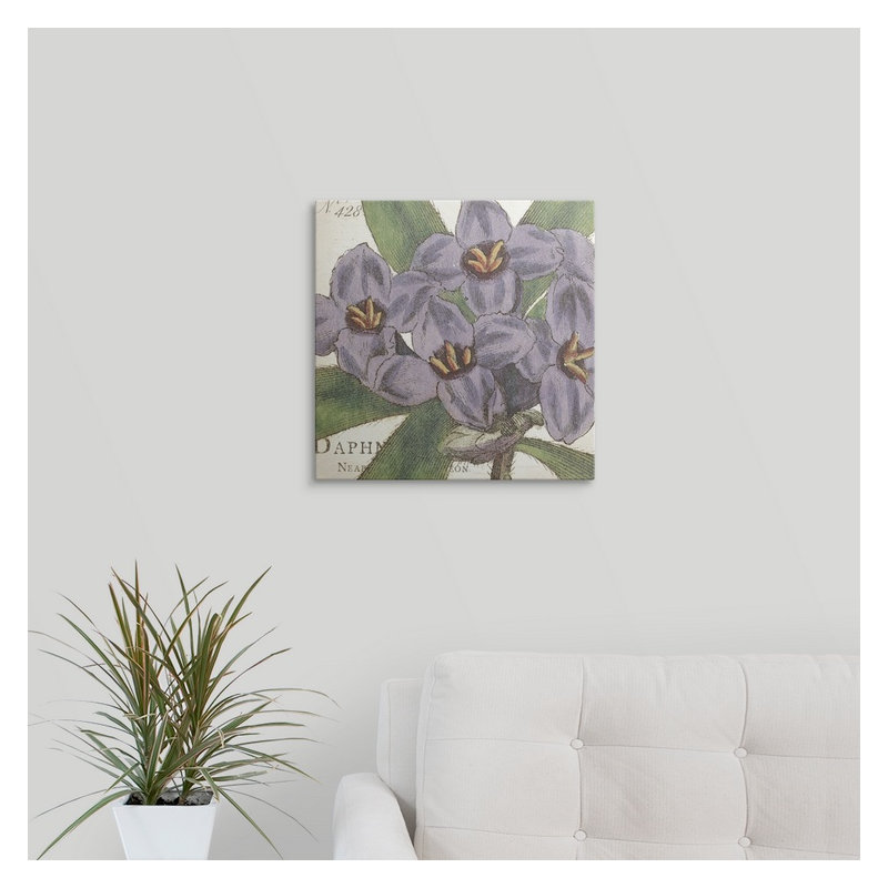 « purple floral », impression, H 35 po x l 35 po x P 1,5 po, Toile