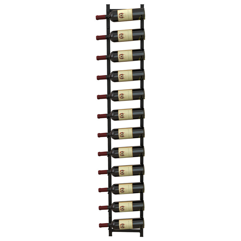 12 Bottle Wall Mounted Wine Bottle Rack in Black