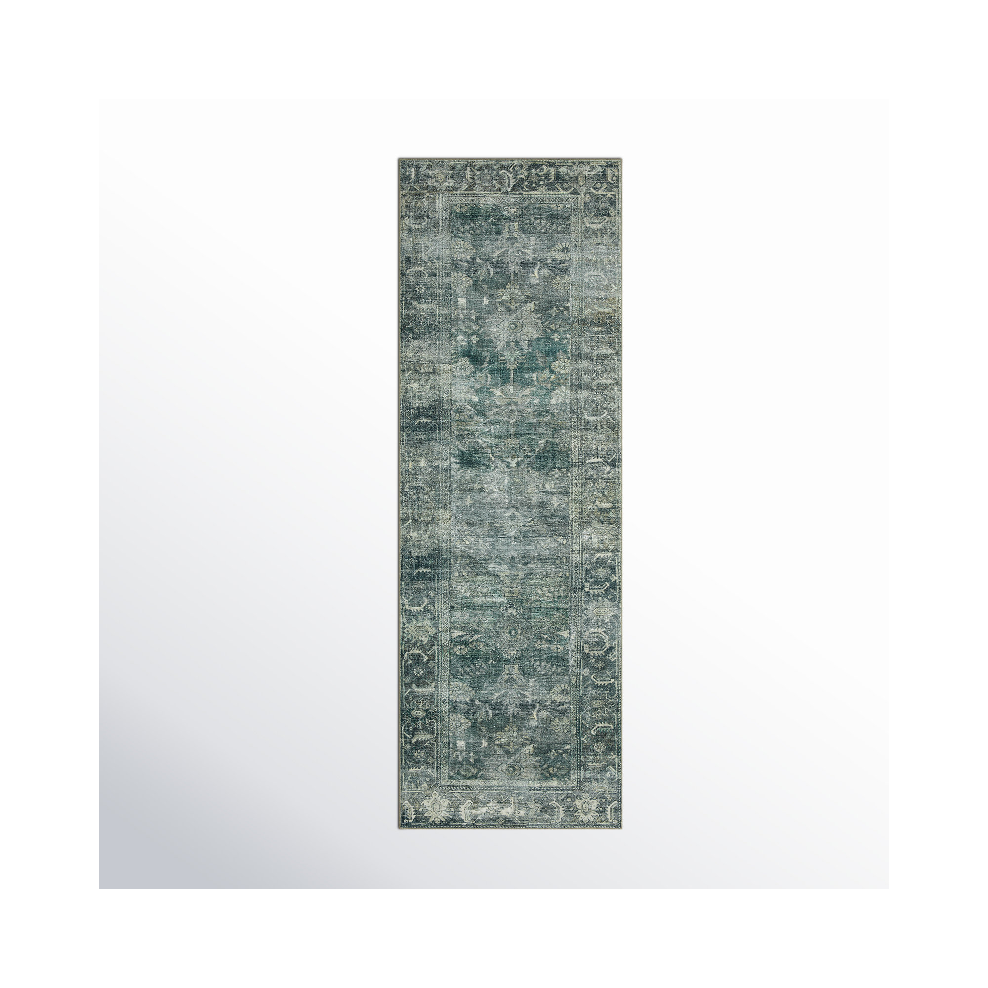 Magnolia Home By Joanna Gaines X Loloi Banks Machine Washable Blue / Lagoon Area Rug, Runner 2'6" x 9'6"