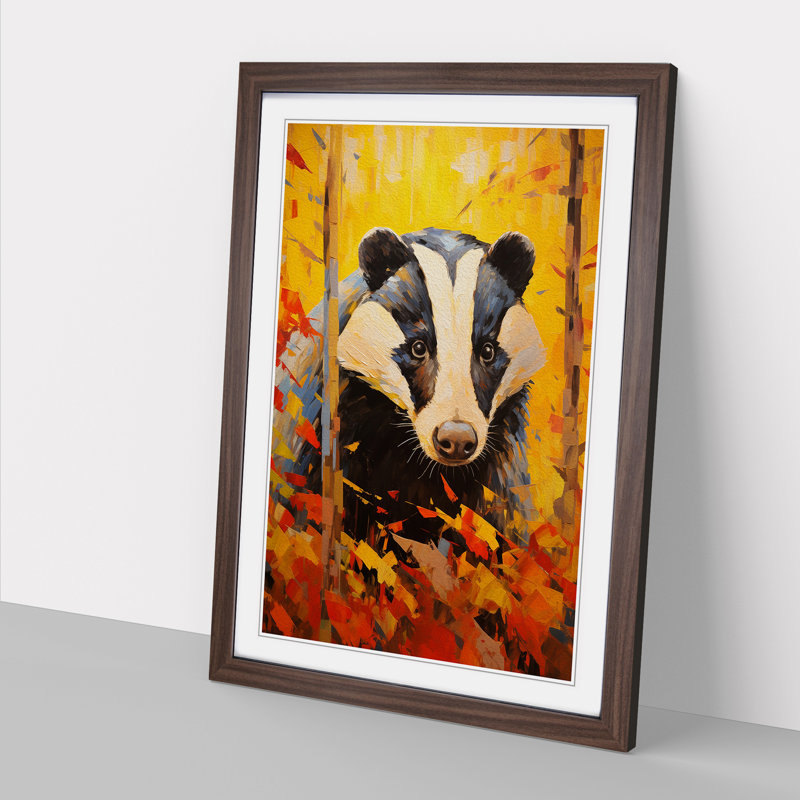 Single Picture Frame Print on Wood, Walnut Framed, 64cm H x 46cm W