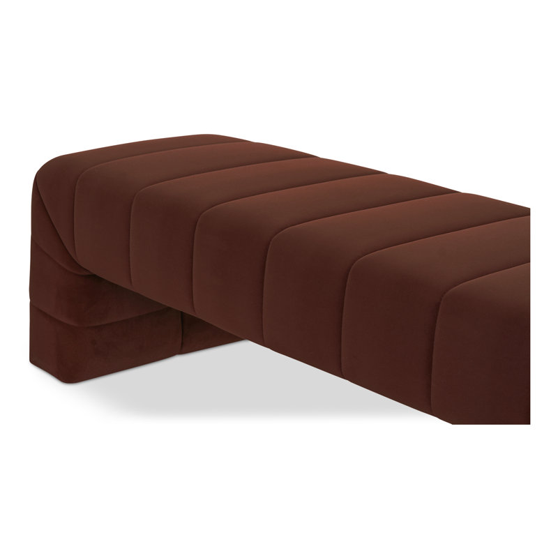 Verity Upholstered Bench, Warm Brown Velvet