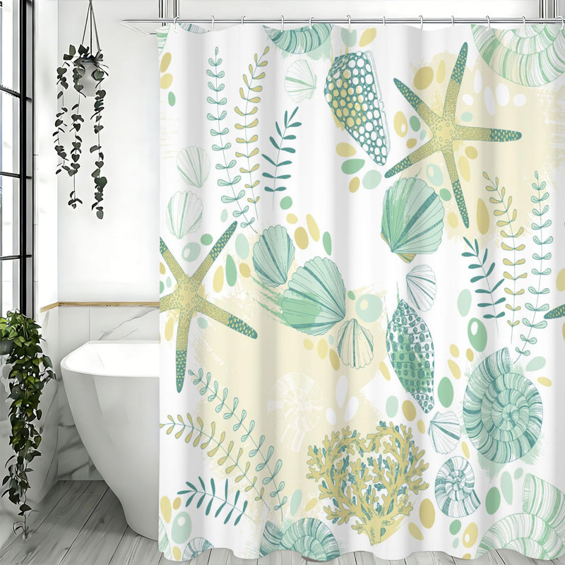 Shower Curtains with Hooks Included