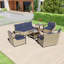 Ensemble de conversation en osier de patio-605878837
