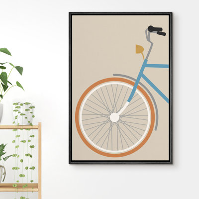 Profil latéral de la partie avant du vélo de randonnée avec grande roue - cadre flottant, impression sur toile