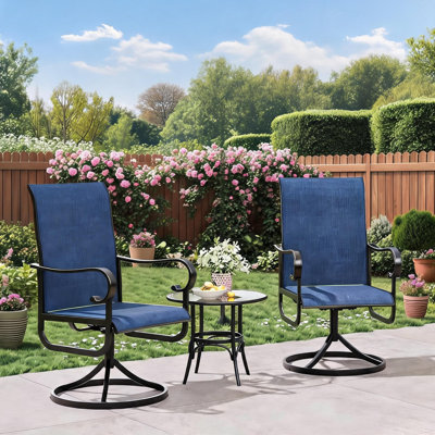 Ensemble de 2 chaises de patio pivotantes rotatives à 360 °