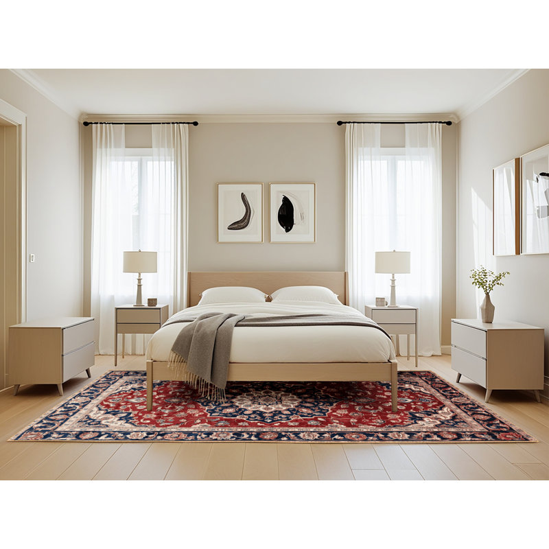 Machine Washable Persian Brown Area Rug, Rectangle 5' x 8'