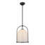 Luminaire suspendu noir 17 po avec verre opale-129638090